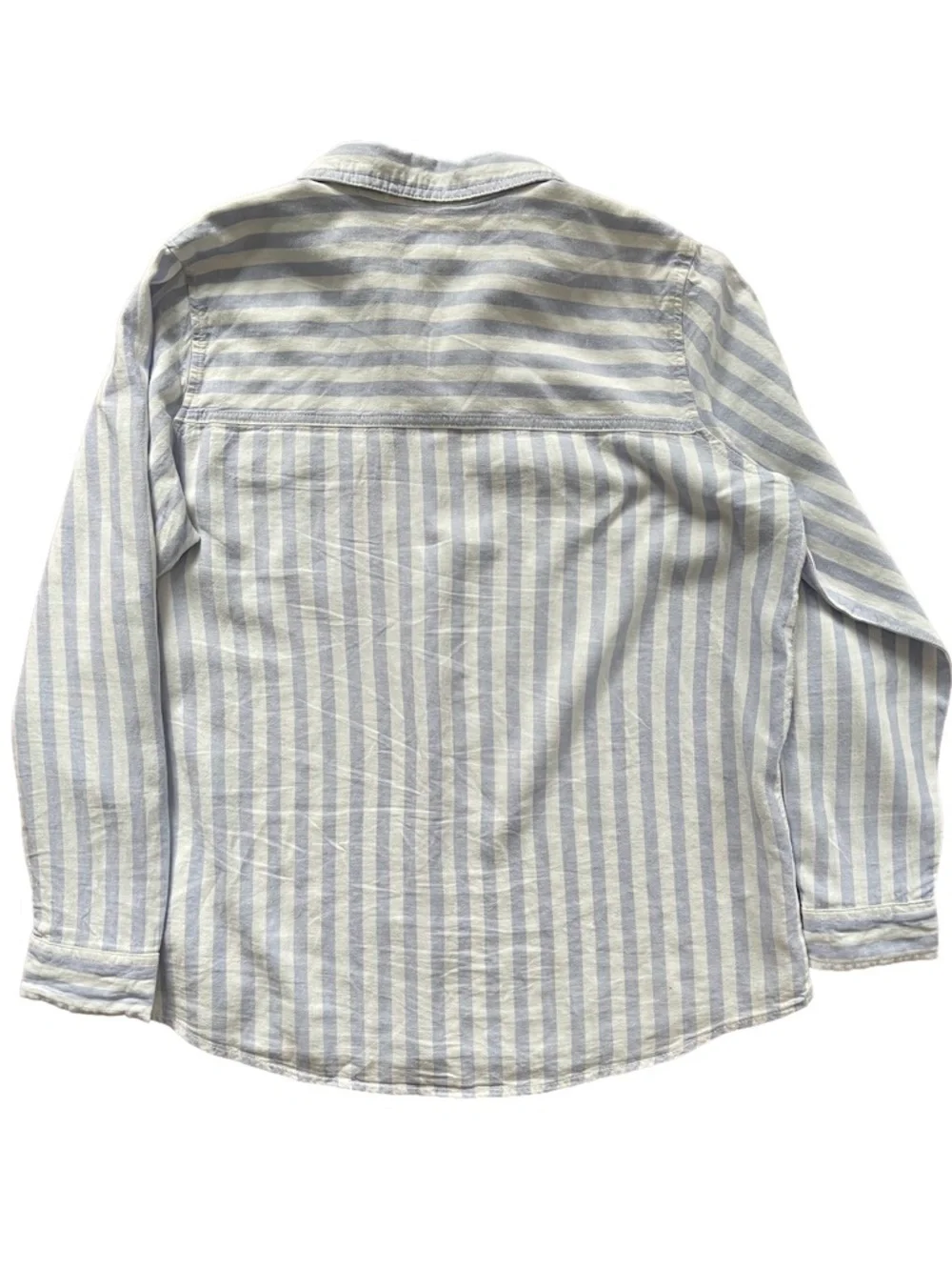 Nicole Miller NY Blue & White Stripe Linen Blend Button Down Shirt - Picture 6 of 9
